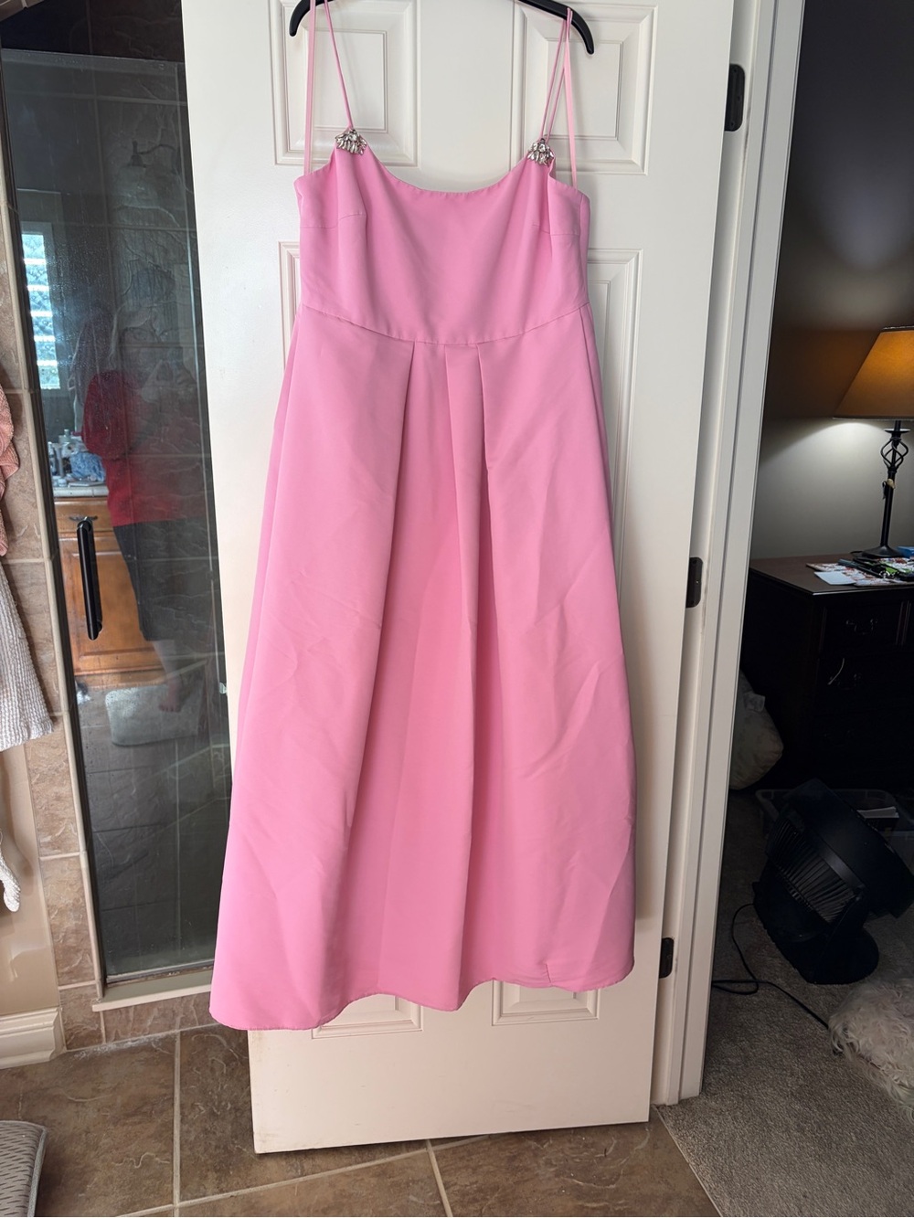 Sachin + Babi Pink Spaghetti-Strap Prom Dress